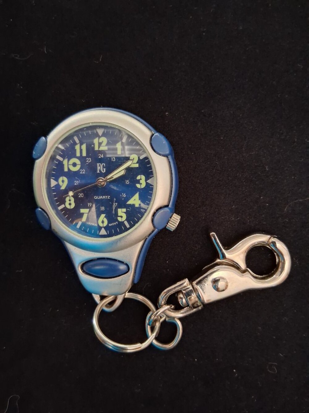 Faded Glory Blue and Silver Keychain Watch